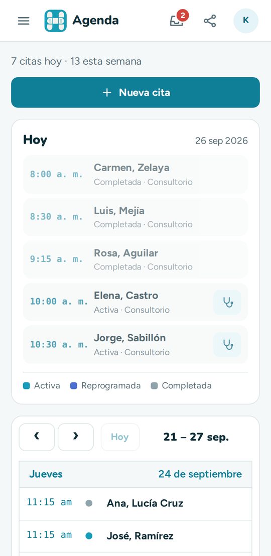 Agenda de citas en el celular